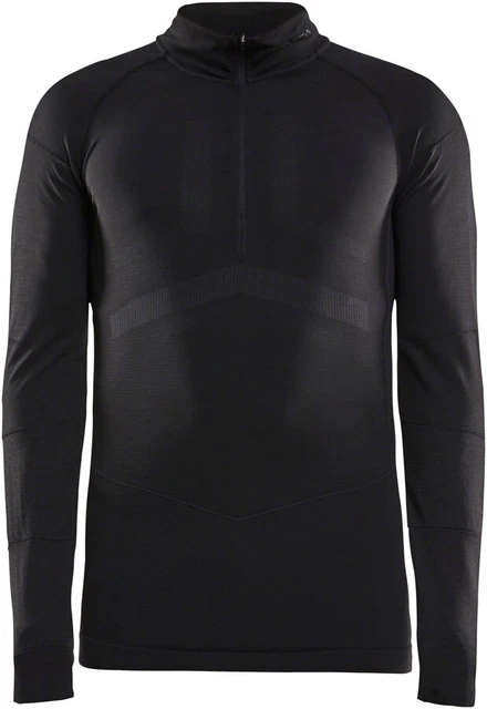 Craft Active Intensity Zip Neck Long Sleeve Top - BLK/Asphalt Men's 2X-Large