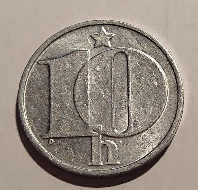 Alte tschechoslowakische Münze über 10 Heller aus Umlauf der ČSSR, Prägung 1976