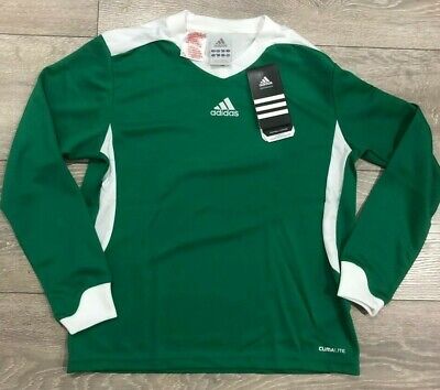 ADIDAS Donna Ragazze Football Sport Activewear Top Shirt Jersey XXS 2XS Verde