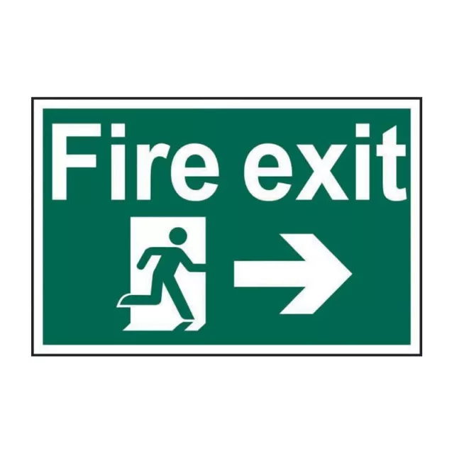 Sign - Fire exit running man arrow right - 1.2mm Recyclable PP (300 x 200mm)