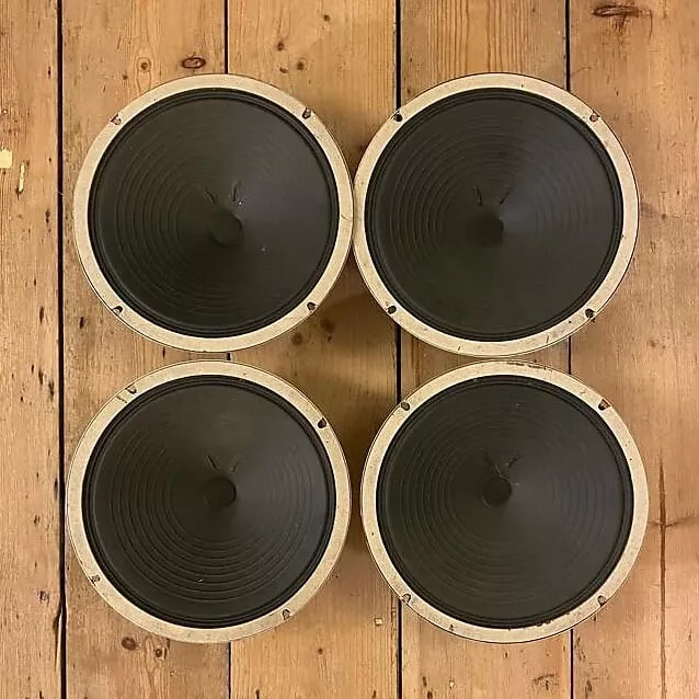quad of matching 4x10 Vox JMI Celestion 10" ceramic guitar speakers 1966