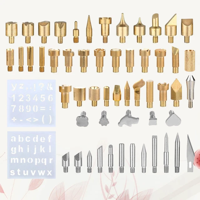 57 Pcs/Set Holzbefeuertes Zubehör Schablone Geschnitzt Prägewerkzeug