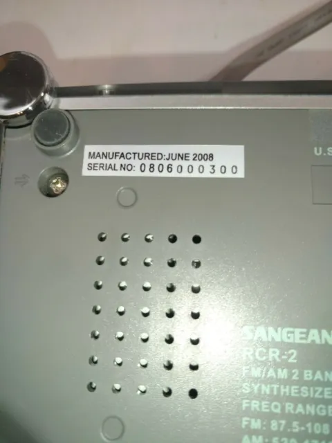 Atomicall réveil radio Sangean argent tuner numérique écran LCD FM Aux RCR2 3