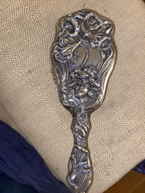 Sterling Silver Art Nouveau Vanity Brush