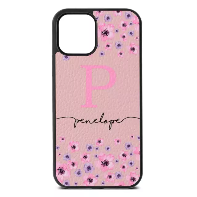 Personalisierte rosa Blumenmuster Kiesel Leder rosa iPhone Hülle für iPhone