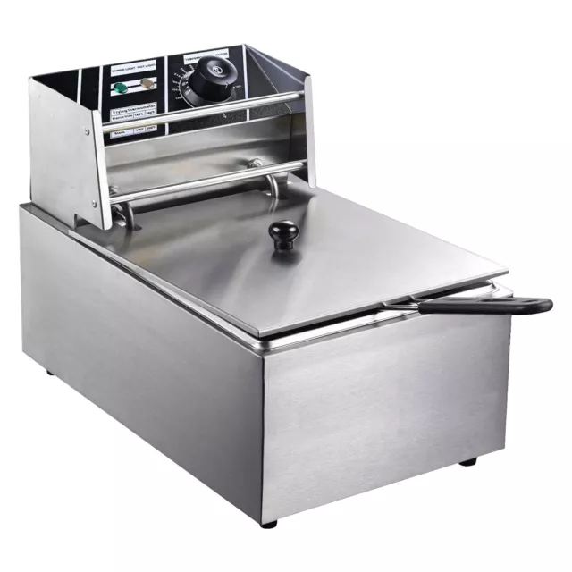 Electric Deep Fryer 110V Stainless Steel Potato Fries Commercial Single