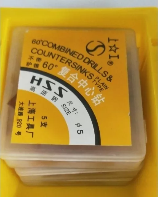 45pcs  Φ5  Premium HSS Center Drill Set 60° Combined Countersink  5.0mm  M2