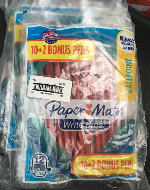 144 GROSS (12PKS x 12) PaperMate Ballpoint Stick Pens Red Ink Medium