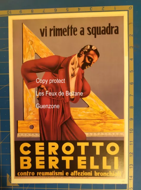 CEROTTO BERTELLI regle equerre  publicité pharmacie pharmacy advert