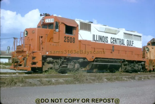 Original Slide Illinois Central Gulf Rr X Gm&O Alco Trucked Gp35 2508 1975