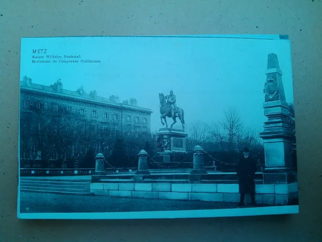 Cpa Metz Emperor Guillaume Monument