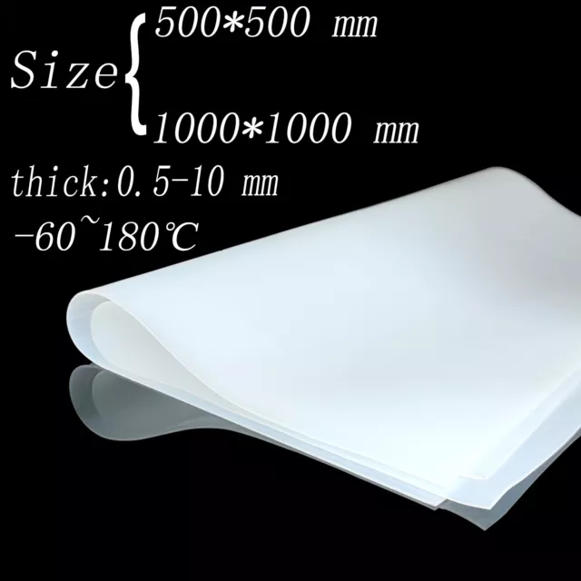 Solid Silicone Rubber Sheet Clear White 0.5mm 1mm 2mm-20mm Thick Various  Sizes