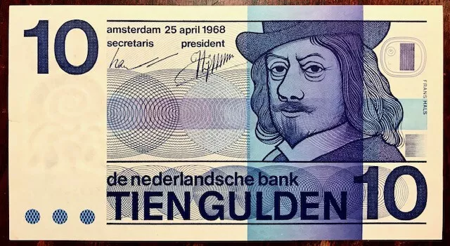 NETHERLANDS - Frans Hals - 10 Gulden - 1968 - Pick 91 - Gem Crisp Uncirculated