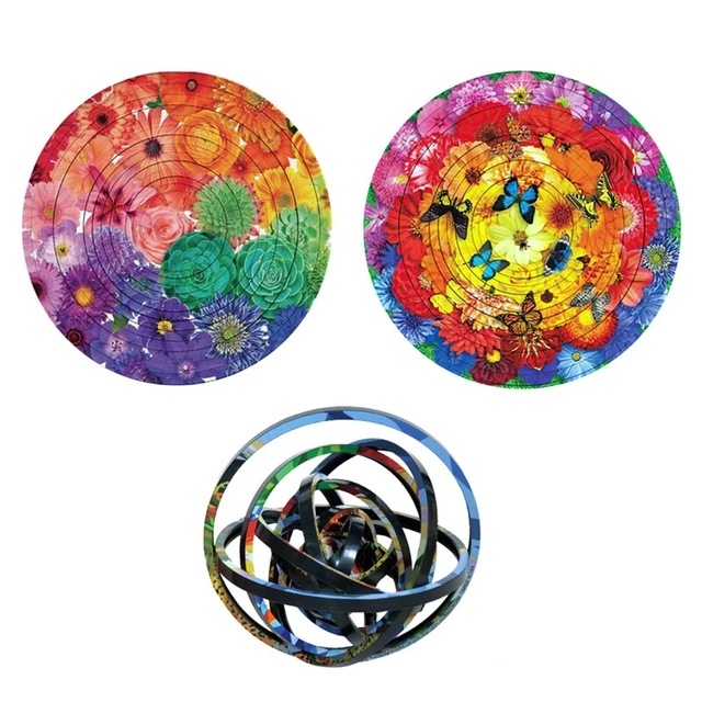 Flower 360 Rotation 360 DEGREE DIMENSIONAL Rotation -Sided Circular Puzzle Toy Rotating ...