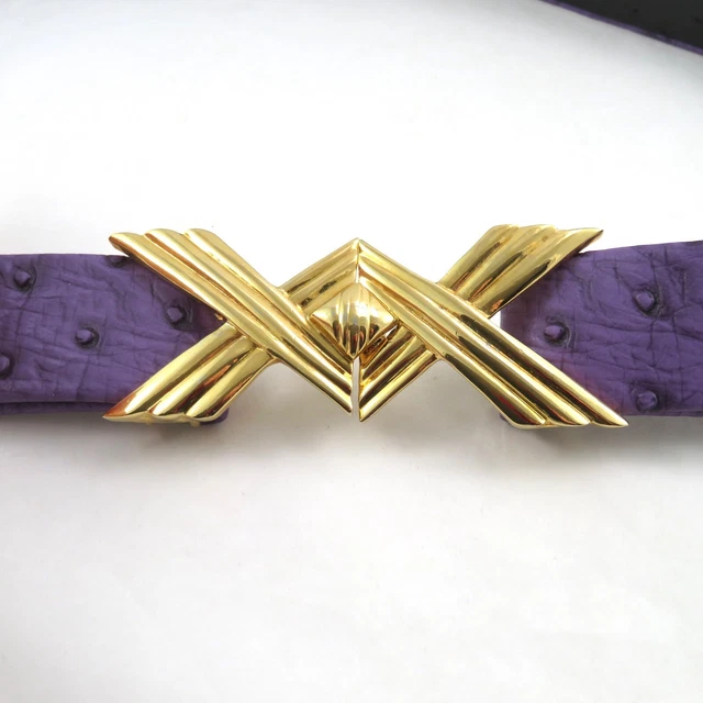 Vintage Mod Belt Neon Geometric Color Block Wide Alden Howard Goldtone Buckle L Belts, Vintage Accessories, Vintage Clothing & Accessories  main image 2