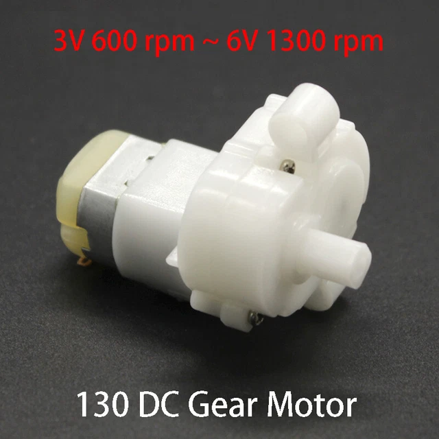 DC Gear Motor Reduction Gear Box Geared 130 Electric Motors 3V 600rpm 6V 1300rpm