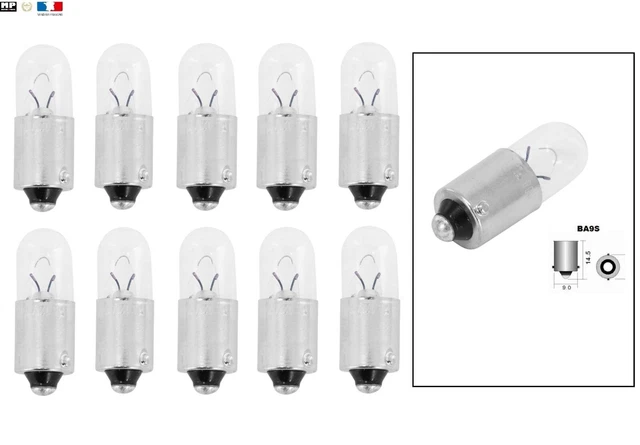 10x AMPOULEs LAMPE 12V 4W BA9S Bulbe T9 Clignotant / feu MOTO SCOOTER MOBYLETTE
