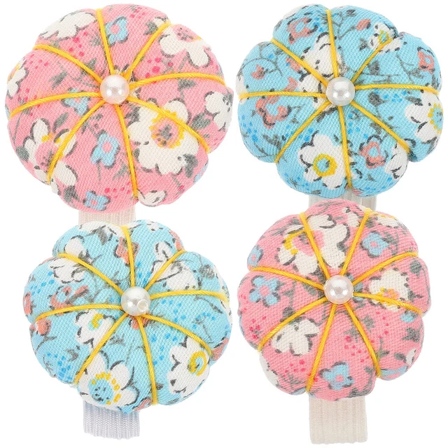 4 piezas Hermosos cojines para alfileres para dedos Cojines para aguja reutilizables Alfiler de costura para el hogar