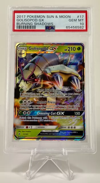 Pokemon 2017 Sun & Moon Burning Shadows 17/147 GOLISOPOD GX PSA 10 Gem Mint