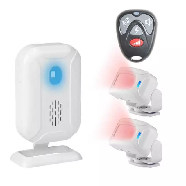 Wireless Welcome Chime PIR Motion Detector Alarm Bell 2 Motion Sensor w/ Remote