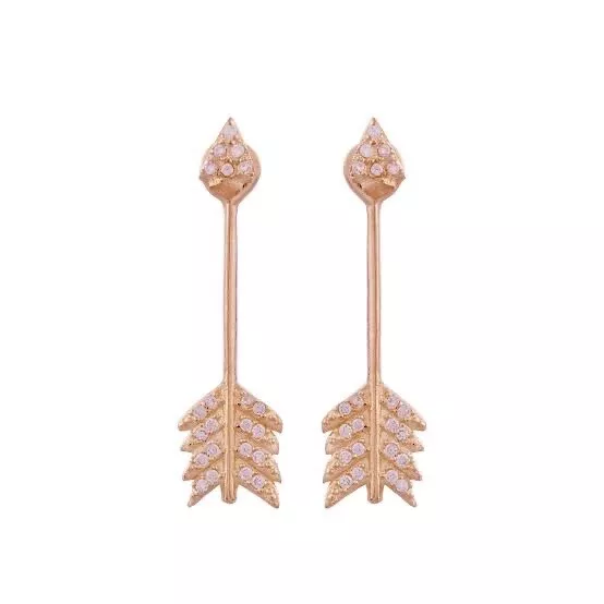 pamela love jewellery shooting arrow earring Rose Gold Crysta Arrow Single