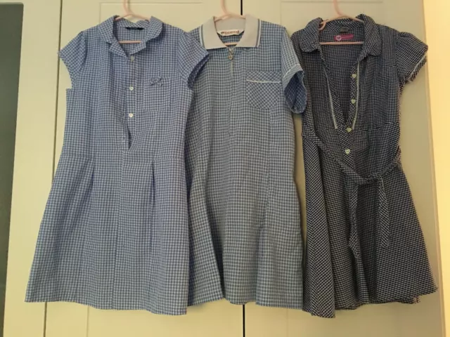 Abito blu gingham uniforme scuola 3 pz abito con cerniera taglia 8-9 anni pacchetto Westwood TU