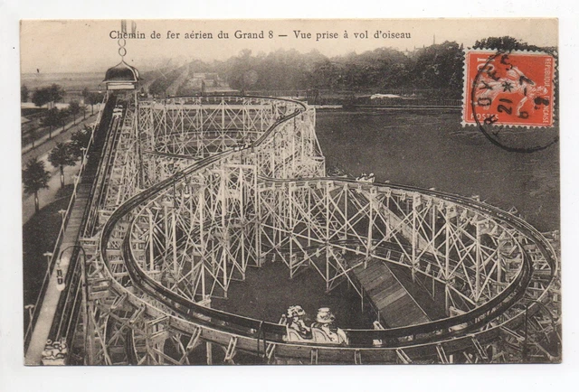 Thémes MANEGES Foires Fetes foraines Attractions Le GRAND 8 Chemin de fer TROYES