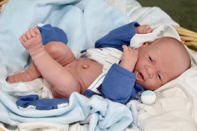 AWW! BABY BOY "HANDSOME"! Preemie Life Like Reborn Pacifier Doll + Extras