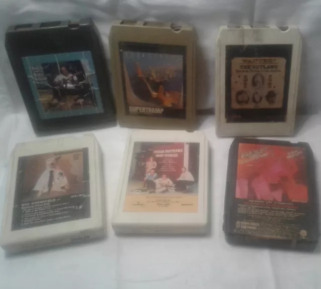 Vintage 8 Track Tapes Lot of 6 Various Artists Used UNTESTED