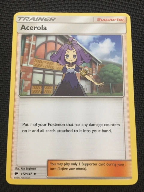 Pokemon : SM BURNING SHADOWS ACEROLA 112/147 UNCOMMON