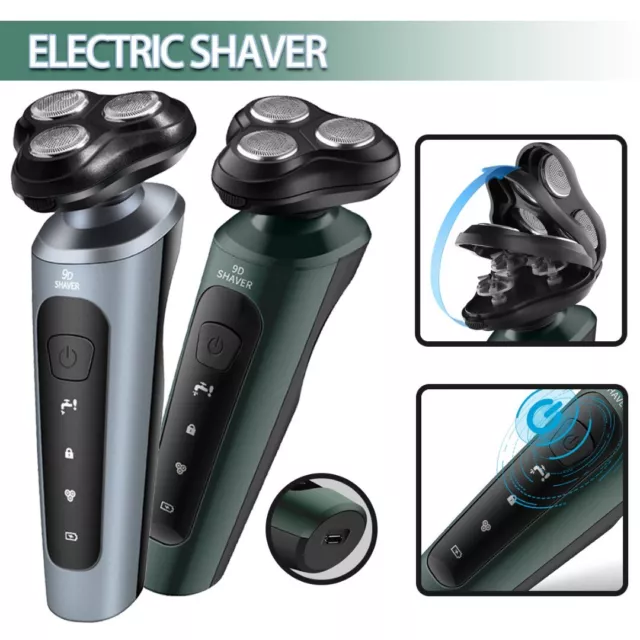 Mens Electric Shaver Razor Wet Dry Rechargeable Rotary Cordless USB Charging New