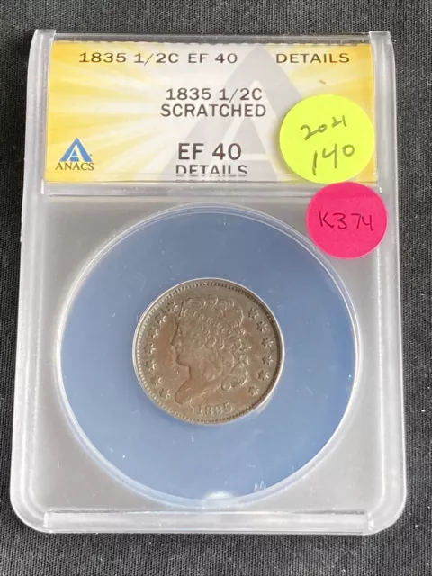 1835 Half Cent K374