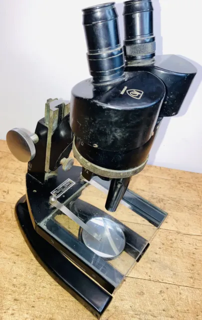 Quality Antique Binocular Microscope By Will Corporation also Spenser. 1X,3X,8x