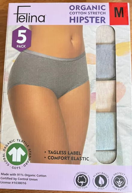 FELINA ORGANIC COTTON Bikini 6-Pack Womens Underwear Stretch Plant
