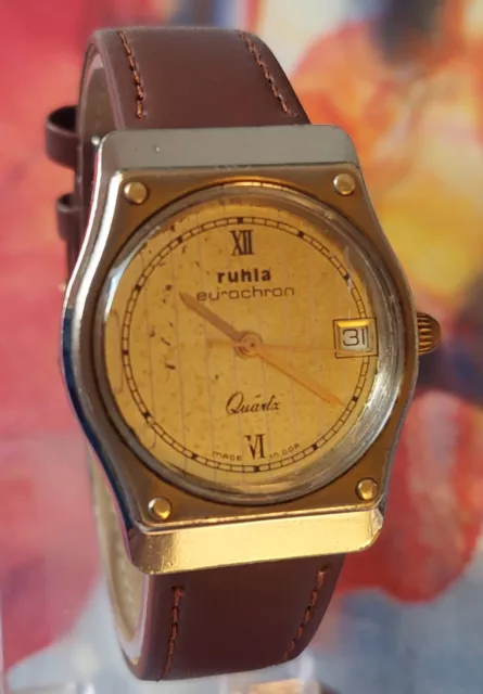 Ruhla Quartz Herrenuhr DDR 1980er Jahre Kal.13 Sammleruhr Läuft!