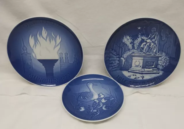 (3) B&G Copenhagen Plates 1972 Olympic Games 1973 Mother's Day 1988 Kings Garden