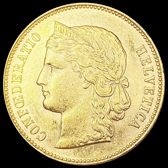 1893-B Swiss .1867oz Gold 20 Francs Coin UNCIRCULATED