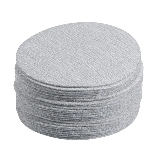 30 Pcs 3-Inch Aluminum Oxide White Dry Hook and Loop Sanding Discs 240 Grit