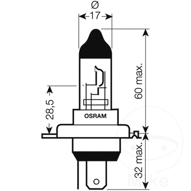 Osram Bulb H4 12V60/55W For Yamaha WR 250 R 32DF 2011