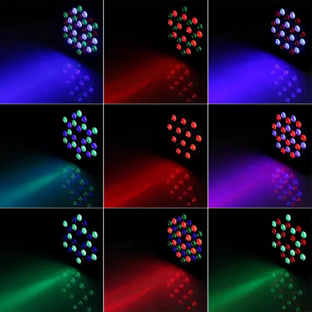 36 LED RGB Par Can Stage Lights Flat DMX DJ Bar Uplighter Lighting with Bag 3