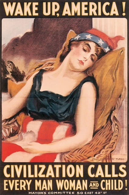 WWI 'Buy War Bonds' Women Vintage Style World War I Poster 48x36 inch