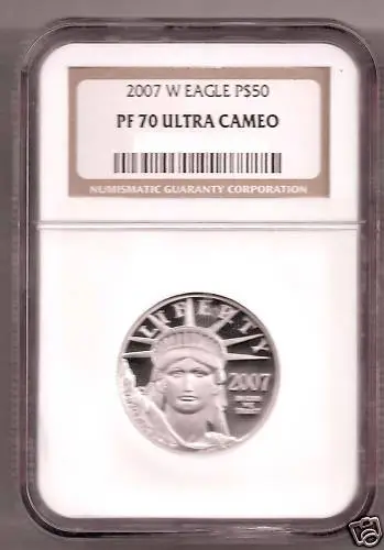 2007-W Ngc Pr70Ucam $50 Eagle Platinum Liberty Coin