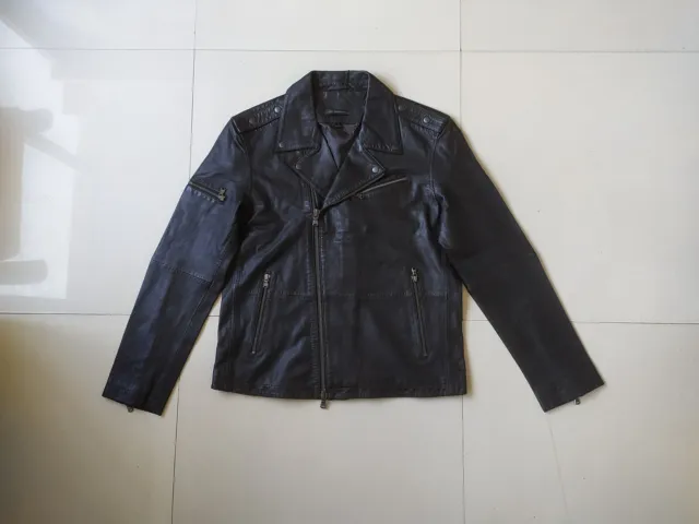 John Varvatos Leather Biker Jacket $750 WORLDWIDE SHIPPING