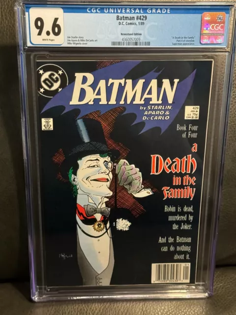 CGC 9.6 Batman 429 Death in the Family Joker Cover DC 1989