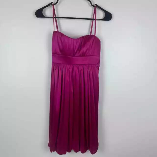 Ruby Rox Girls Adjustable Spaghetti Strap Bubble Fuscia Tie-Back Dress Small