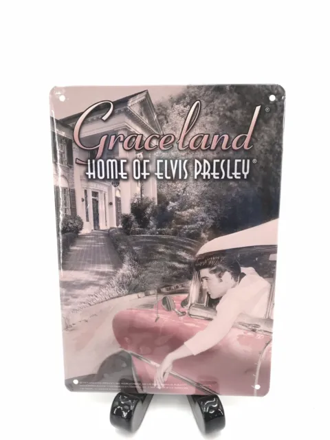 Graceland Home of Elvis Presley 8” x 11.5" Metal Sign Sideburns Car Memphis