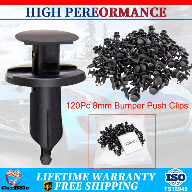CarBole Car Mounting Clips: 120 Pieces Car Fixing Clips 8 mm Hole Plastic  Rivets Door Panel Mounting Clips Plastic Clips Clips Bumper Rivet Trim Clip  Fastner Set for Car : : Automotive