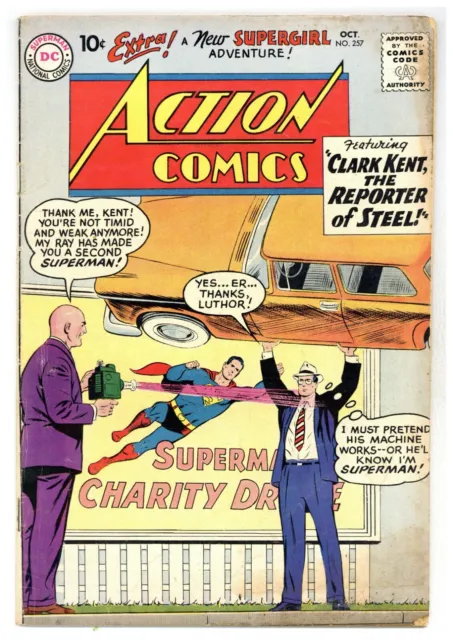 Action Comics 257 Superman v Lex Luthor! Congorilla! Supergirl! 1959 DC C607