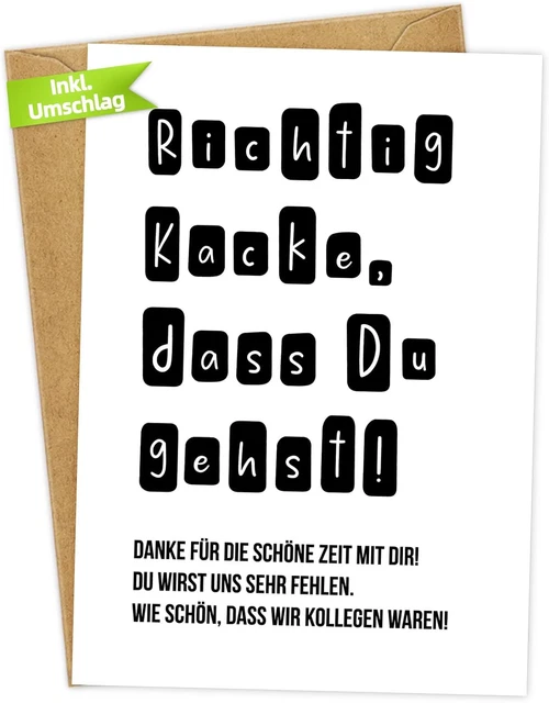 ABSCHIEDSKARTE (A6, INKL. Umschlag) - Karte Zum Abschied Kollegin