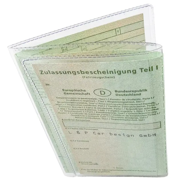 KFZ Schein Hülle Fahrzeugschein Schutzhülle KFZ Hülle Etui transparent 3 teilig